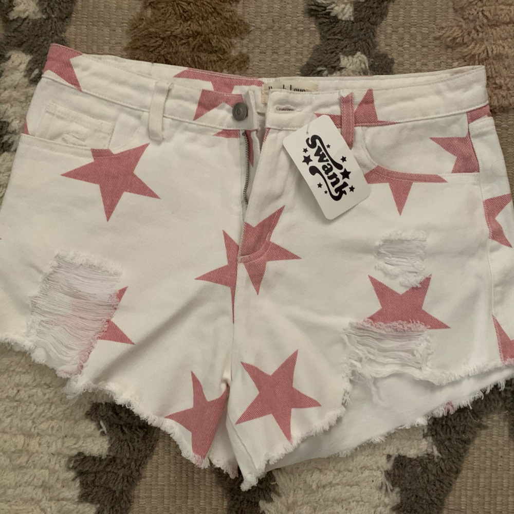 Pink Star Jean Shorts